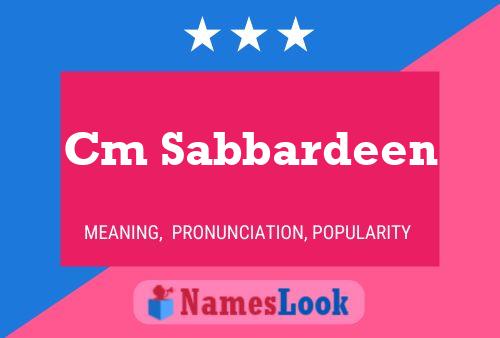 Cm Sabbardeen Name Poster