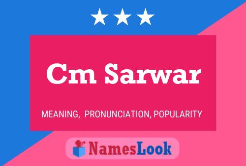 Cm Sarwar Name Poster