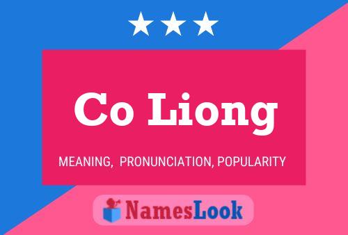 Co Liong Name Poster