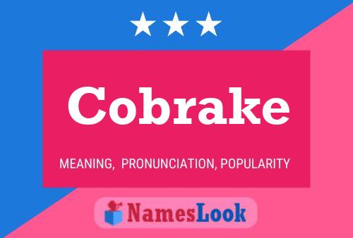 Cobrake Name Poster