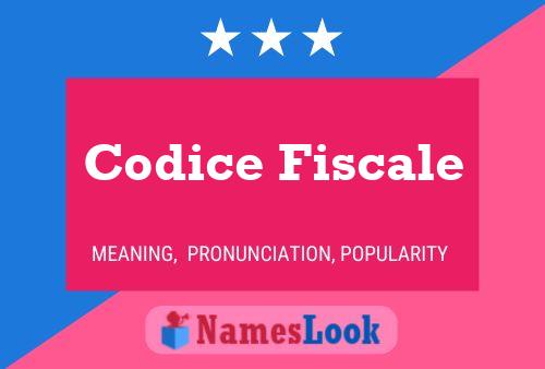 Codice Fiscale Name Poster