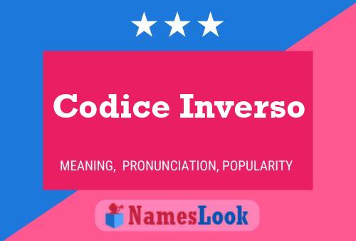 Codice Inverso Name Poster