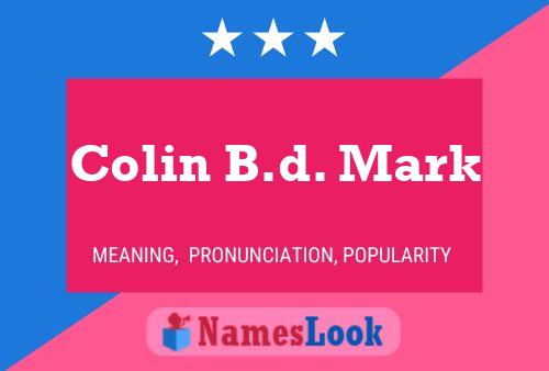 Colin B.d. Mark Name Poster