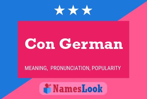 Con German Name Poster