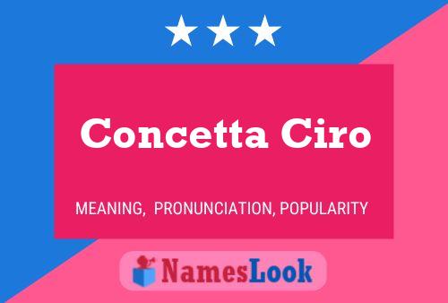 Concetta Ciro Name Poster