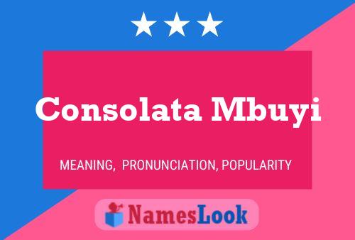 Consolata Mbuyi Name Poster