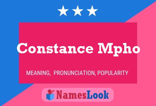 Constance Mpho Name Poster