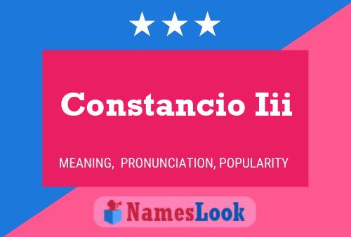 Constancio Iii Name Poster