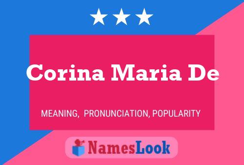 Corina Maria De Name Poster