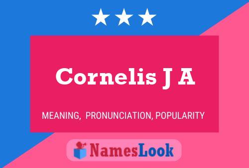 Cornelis J A Name Poster