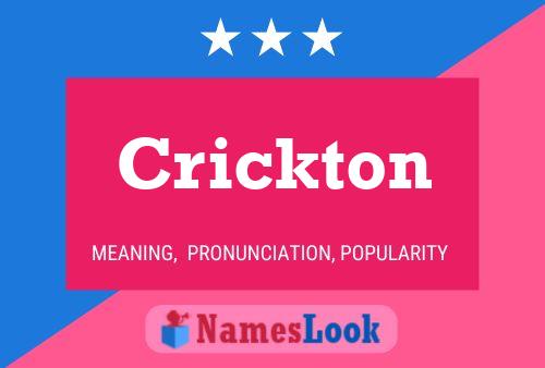 Crickton Name Poster