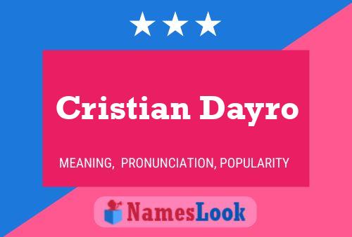 Cristian Dayro Name Poster