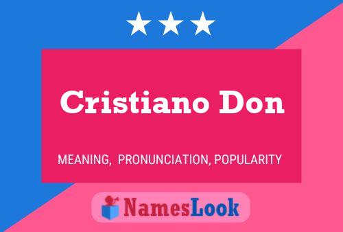 Cristiano Don Name Poster