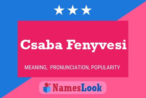 Csaba Fenyvesi Name Poster