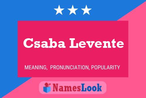 Csaba Levente Name Poster