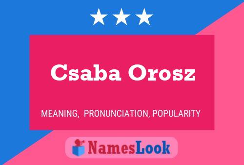 Csaba Orosz Name Poster