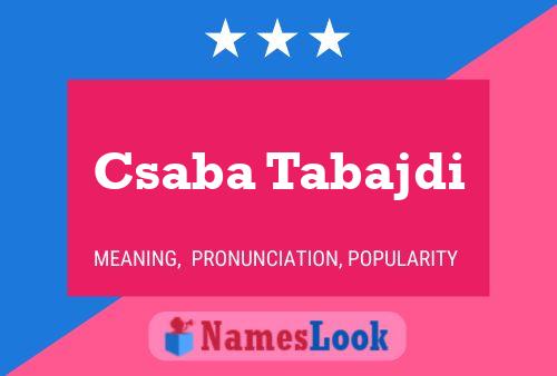 Csaba Tabajdi Name Poster