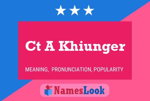 Ct A Khiunger Name Poster