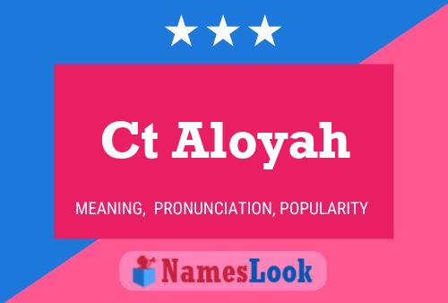 Ct Aloyah Name Poster