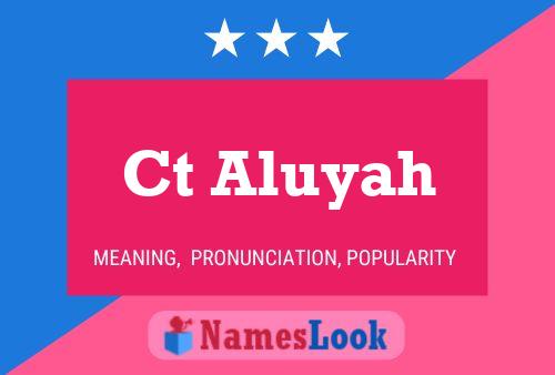 Ct Aluyah Name Poster