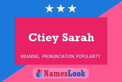 Ctiey Sarah Name Poster