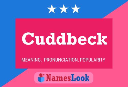 Cuddbeck Name Poster