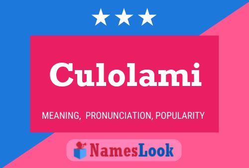 Culolami Name Poster