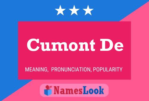 Cumont De Name Poster