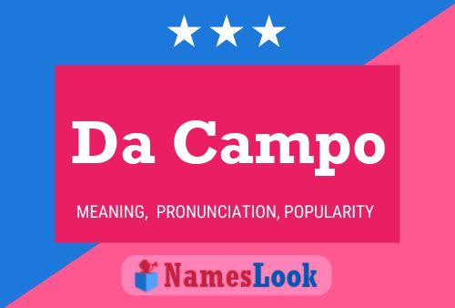 Da Campo Name Poster