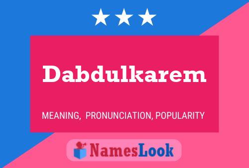 Dabdulkarem Name Poster