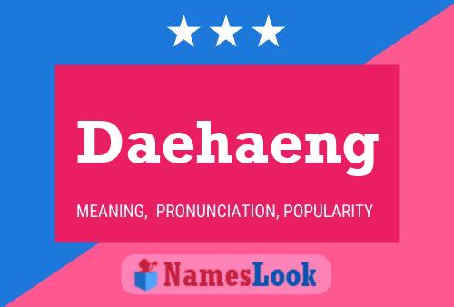 Daehaeng Name Poster