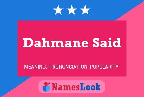 Dahmane Said Name Poster