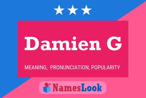 Damien G Name Poster