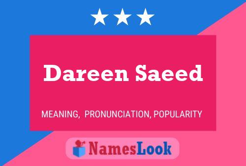 Dareen Saeed Name Poster