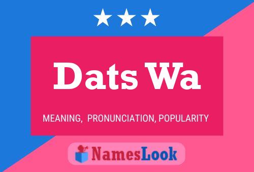 Dats Wa Name Poster