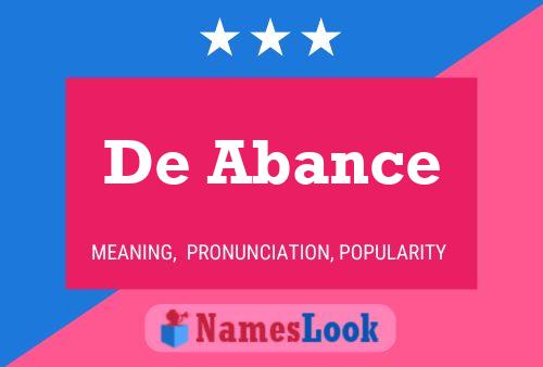 De Abance Name Poster