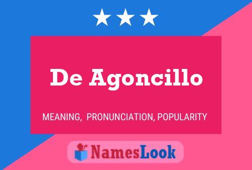 De Agoncillo Name Poster