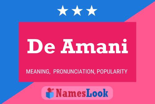 De Amani Name Poster