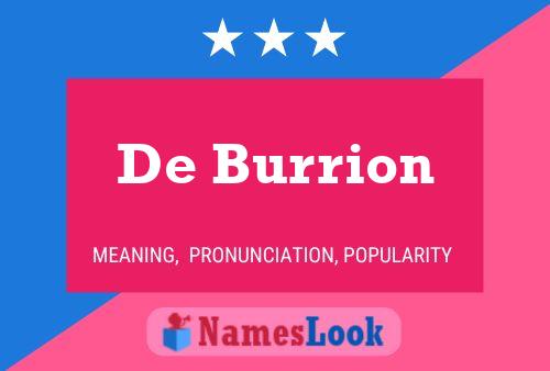 De Burrion Name Poster