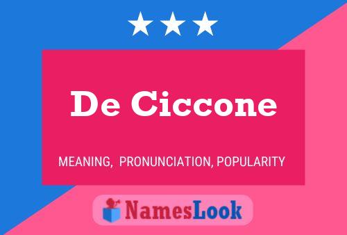 De Ciccone Name Poster