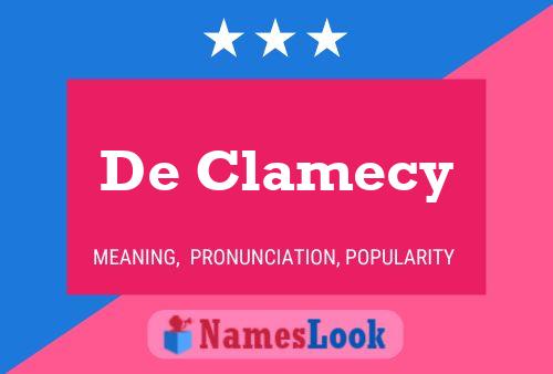 De Clamecy Name Poster