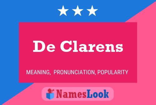 De Clarens Name Poster