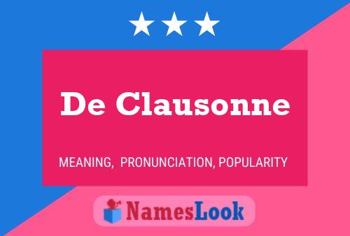 De Clausonne Name Poster