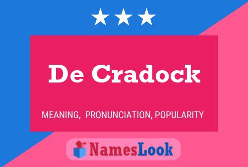 De Cradock Name Poster