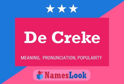 De Creke Name Poster