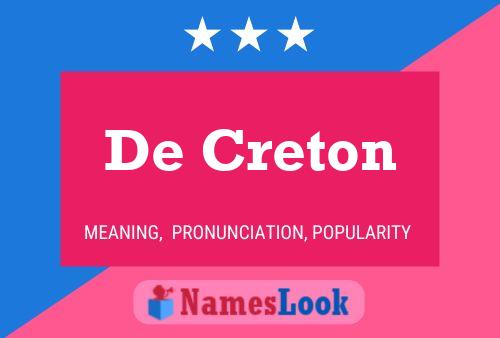 De Creton Name Poster