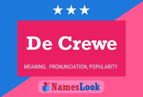 De Crewe Name Poster