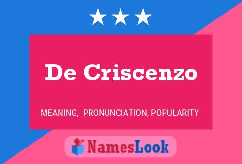 De Criscenzo Name Poster