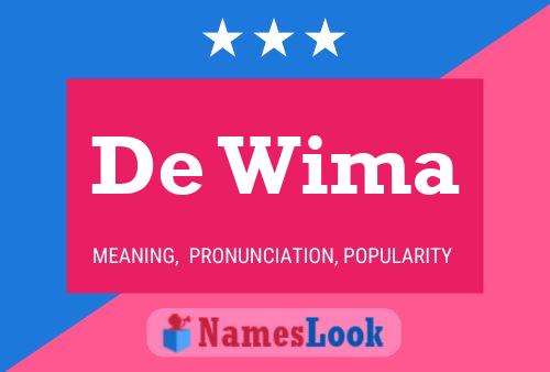 De Wima Name Poster