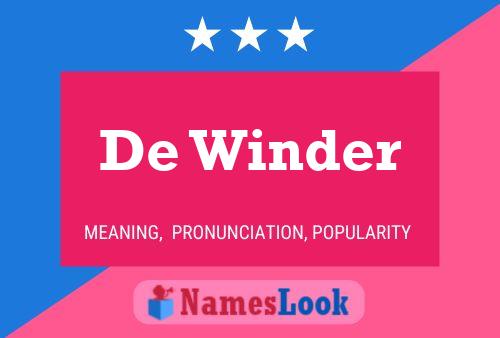 De Winder Name Poster